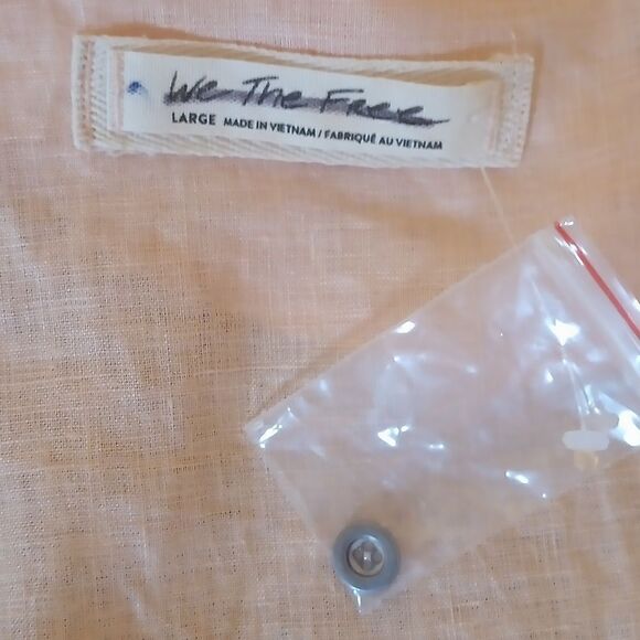Free People Sweet Times peach linen top size L - Picture 7 of 7